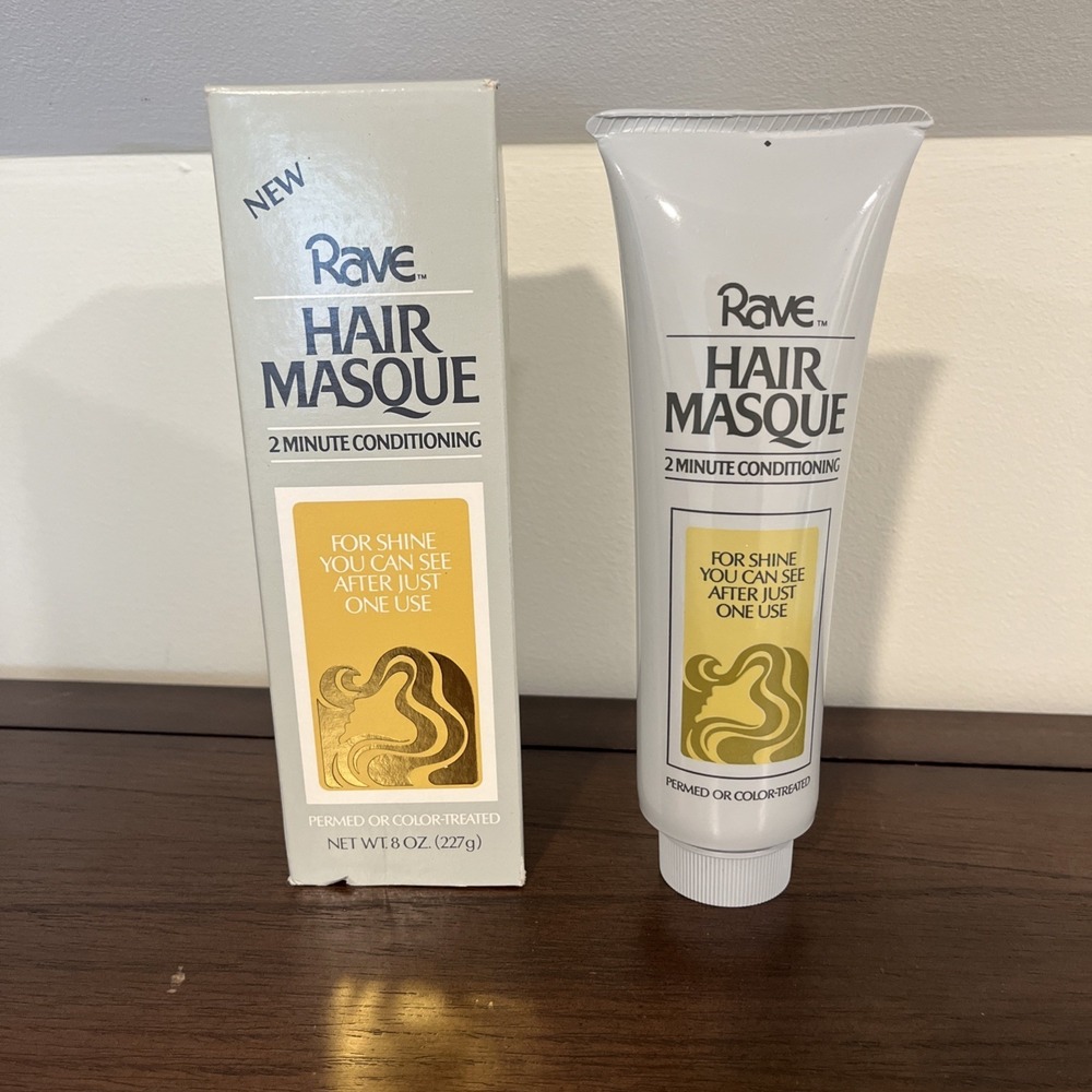 Vintage Rave Hair Masque 2 Minute Conditioning Permed Or Color Treated Hair HTF